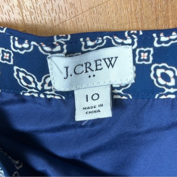 J. Crew Blue and White Smocked Bubble Mini Skirt - Picture 8 of 14